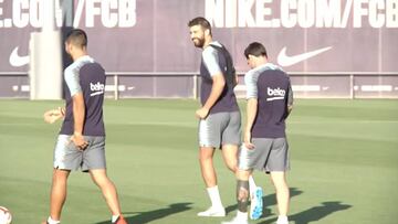 Último entrenamiento del Barça antes de recibir al Girona