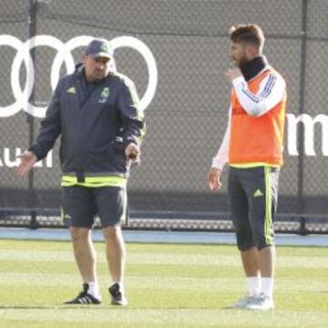 Benítez y Ramos, en un entrenamiento en Melbourne.