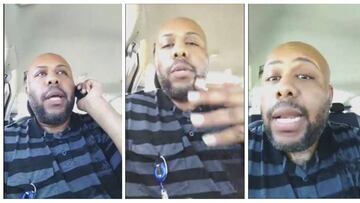 A man who identified himself as Stevie Steve is seen in a combination of stills from a video he broadcast of himself on Facebook in Cleveland, Ohio, U.S. April 16, 2017.  Stevie Steve/Social Media/ Handout via REUTERS   ATTENTION EDITORS - THIS IMAGE WAS PROVIDED BY A THIRD PARTY. EDITORIAL USE ONLY. NO RESALES. NO ARCHIVE     TPX IMAGES OF THE DAY