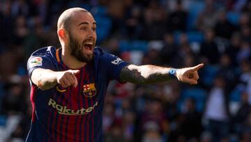 Aleix Vidal marcó uno de sus últimos goles con el Barcelona en la goleada del pasado mes de diciembre (0-3) en el Santiago Bernabéu.