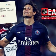El Guingamp a Cavani: "¿Por qué no juega así contra el Barça?"