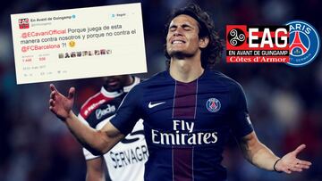 El Guingamp a Cavani: "¿Por qué no juega así contra el Barça?"