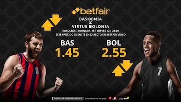 Saski Baskonia vs. Virtus Bolonia: horario, TV, pronósticos, estadísticas y clasificación