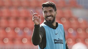 Luis Suárez, en un entrenamiento del Atlético.