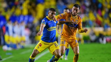 La Liguilla del Apertura 2023 en Liga MX está muy cerca de concluir y el balompié azteca entregará un Club América vs Tigres UANL bastante apasionante.

<br><br>

(I-D), Jonathan Dos Santos de America y Juan Pablo Vigon de Tigres durante el partido Tigres UANL vs America, correspondiente a la Jornada 17 del Torneo Apertura 2023 de la Liga BBVA MX, en el Estadio Universitario, el 11 de Noviembre de 2023