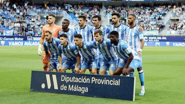 Alineación del Málaga contra el Mirandés.