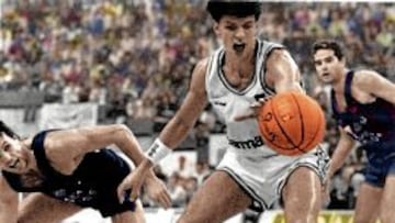 Drazen Petrovic, durante su etapa en el Real Madrid.