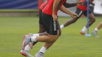 Marco Asensio durante un entrenamiento con el Espanyol.