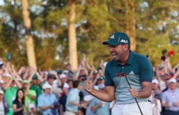 Sergio Garcia celebrates winning his first major.