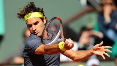 PARIS, FRANCE - (ARCHIVE): A file photo dated June 08, 2012 shows Roger Federer in action at the Men's semi-final match of the Roland Garros (French Open) Tennis Tournament in Paris, France. Swiss legend Roger Federer, a 20-time Grand Slam champion, announced on Thursday that he is retiring from professional tennis. (Photo by Mustafa Yalcin/Anadolu Agency via Getty Images)