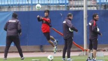 Buen humor en el Atlético.