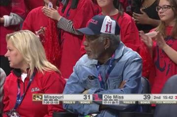 Morgan Freeman con la gorra de Sebas Saiz.