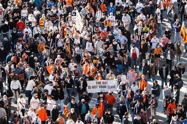 La afici¨®n del Valencia se manifiesta: 'Lim go home'