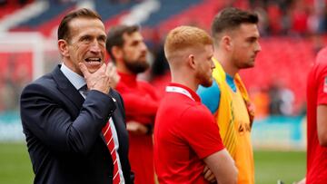 Justin Edinburg, el 19 de mayo durante la final del FA Trophy entre su equpo, el Leyton Orient, y el AFC Fylde. 