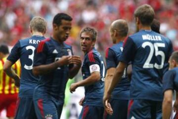 Alegría de Philipp Lahm tras marcar el primer gol.