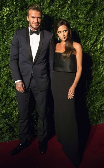 David Beckham y su mujer Victoria Beckham en 2014.