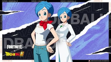 Arte oficial de la skin de Bulma, de Dragon Ball Super, en Fortnite