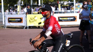 Nairo Quintana antes de una etapa del Tour de Francia.