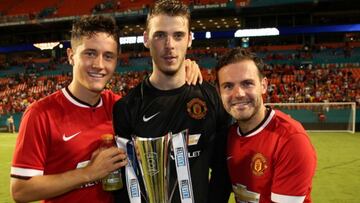 Herrera, De Gea y Mata, en una imagen de este pasado verano.