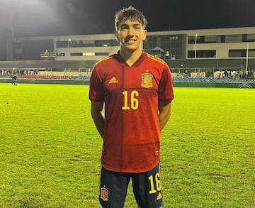 Mario Martín, tras jugar con la Sub-19 un amistoso en Alemania.