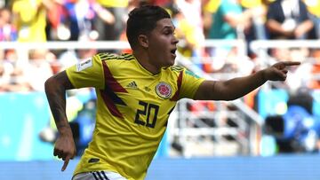 Juan Fernando Quintero durante un partido con la Selección Colombia.