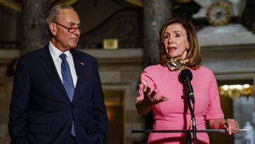 Nancy Pelosi y Chuck Schumer en Washington, DC, USA. Agosto 07, 2020. 