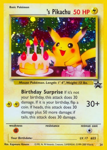 La extraña carta de Pikachu de cumpleaños que Pokémon prohibió en torneos y que hoy vale varios cientos de euros