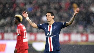 11 ANGEL DI MARIA (PSG) - DECEPTION lors du match de Ligue 1 "Dijon - PSG (2-1)" au Stade dijonnais Côte d'Or. Dijon, le 1er novembre 2019. Ligue 1 match "Dijon - PSG (2-1)" at Stade Dijonnais Côte d'Or. Dijon, No