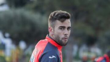 Roberto Ibáñez, durante el entrenamiento.