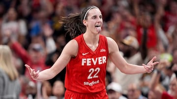 Caitlin Clark en el partido contra Las Vegas Aces.