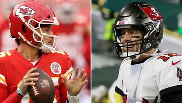 Patrick Mahomes y Tom Brady, dos de los quarterbacks m&aacute;s destacados de la NFL.