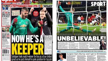 De Gea, héroe de los periódicos de Inglaterra tras el Tottenham
