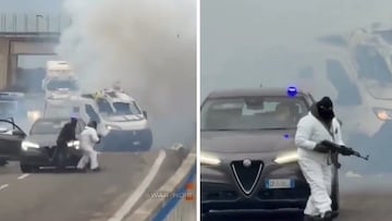 Con explosivos y kalashnikovs: el impactante asalto a un furgón blindado en Italia