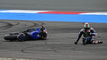 ?lex Rins, tras la ca¨ªda de este domingo en Assen.