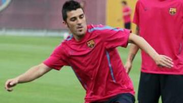 <b>BAJA. </b>David Villa, en un entrenamiento.