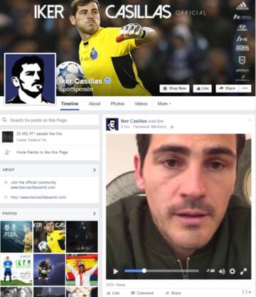 Iker Casillas&#039; Facebook page