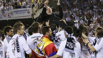After Los Blancos won the Copa del Rey semifinal in a 4-0 beating of Barcelona, coach Carlo Ancelotti riled them up with this dressing room speech.