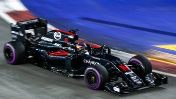 Fernando Alonso durante el GP Singapur 2016.