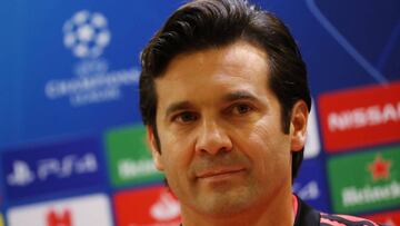 Soccer Football - Champions League - Real Madrid Press Conference - Stadio Olimpico, Rome, Italy - November 26, 2018 Real Madrid coach Santiago Solari during the press conference REUTERS/Tony Gentile