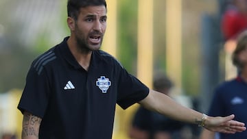 Cagliari (Italy), 26/08/2024.- Como's head coach Cesc Fabregas gestures during the Italian Serie A soccer match between Cagliari Calcio and Como 1907, in Cagliari, Italy, 26 August 2024. (Italia) EFE/EPA/FABIO MURRU