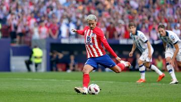 Lanzamiento de penalti de Griezmann ante la Real Sociedad. El último sino.