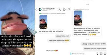 La reacci車n de Claudia, de &LIDLT*, tras publicar una foto de sus pechos por error