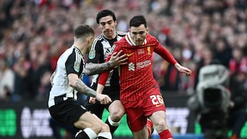 Robertson, en un partido ante el Newcastle.