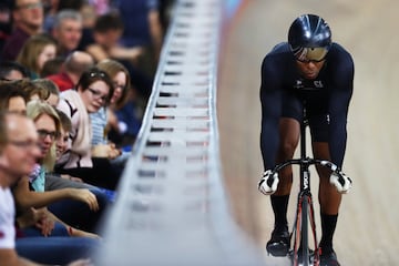 Nicholas Paul de Trinidad y Tobago durante la Copa del Mundo de ciclismo pista TISSOT UCI 2018 en el velódromo Lee Valley Velopark en Londres, Inglaterra.