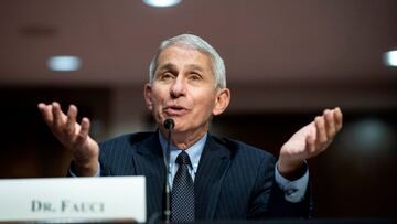 FILE PHOTO: Dr. Anthony Fauci, director of the National Institute of Allergy and Infectious Diseases, speaks during a Senate Health, Education, Labor and Pensions Committee hearing in Washington, D.C., U.S. June 30, 2020. Al Drago/Pool via REUTERS/File Ph