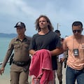 Daniel Sancho, the son of Spanish actor Rodolfo Sancho Aguirre assists Thai police with investigations after he was arrested on charges of murder