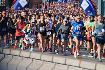 Miles de participantes en la Maratón de Nueva York. 