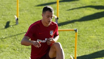 Manquillo, durante un entrenamiento del Atlético de Madrid.