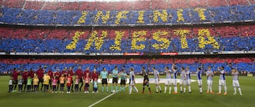 Andrés Iniesta tribute on final appearance for Barcelona.