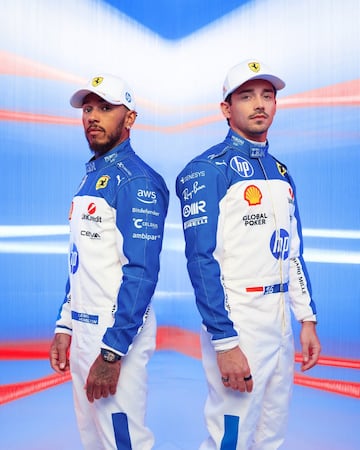El dise?o especial de los italianos para los monoplazas y monos de sus pilotos Charles Leclerc y Lewis Hamilton.